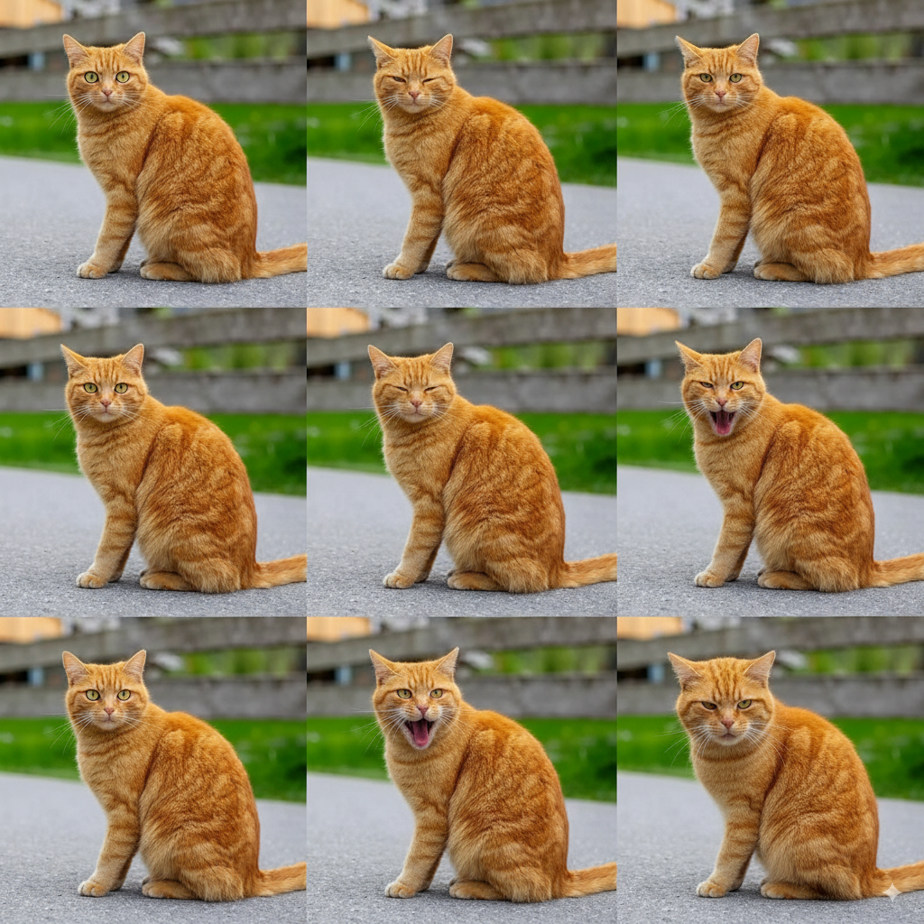 9 different expressions