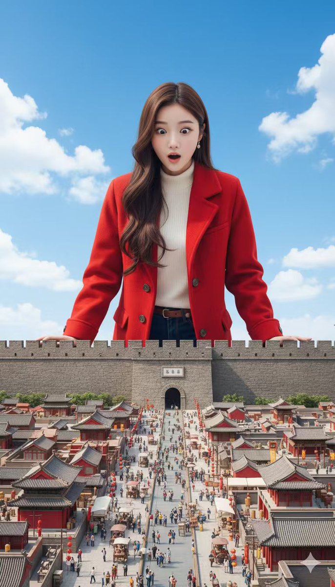 Giant figures overlooking the ancient city of Xi'an