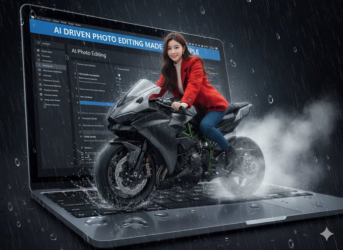 Real people riding motorcycles on computers