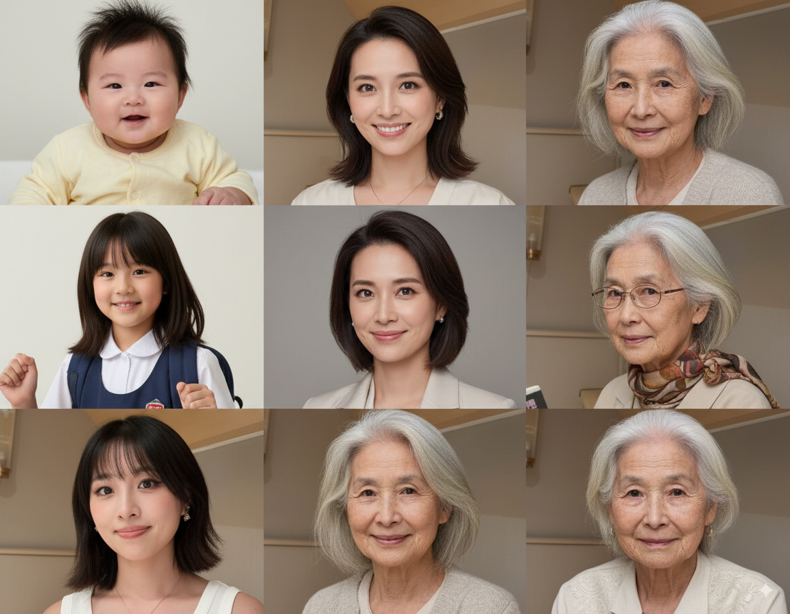 Photos of different ages